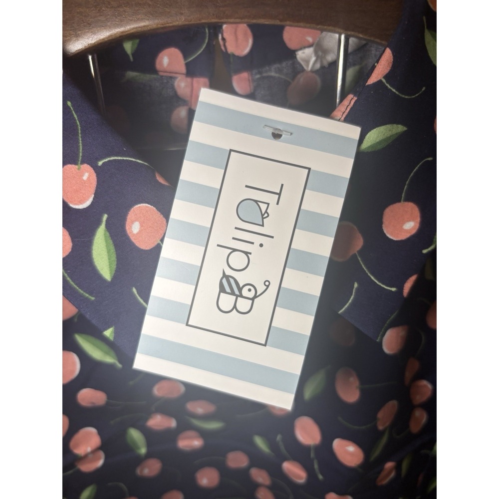 Tulip B Small  Short Sleeve ‎ maraschino-cherry Print  Novelty Vintage Inspire - Picture 7 of 14